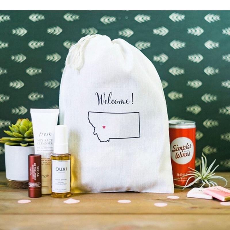 

personalized Montana Welcome Bag Montana Wedding Favor Custom birthday Favor State Outline Bag wedding Welcome Bags