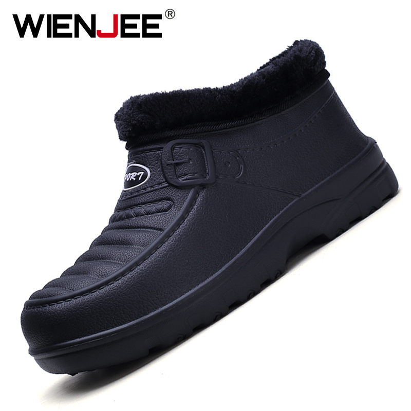 

Winter Casual Snow Boots Warm Shoes Men Lightweight Waterproof Ankle Boots Flat Slip-Resistant Fashion Mens Winter Shoes Size 45, Black