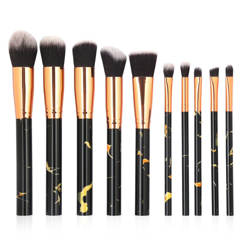 

10pcs Professional Makeup Brushes Set Marble Painting Brow Lip Eyeshadow Brush Concealer Power Foundation Blush drop shipping