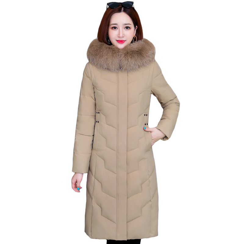

2020 New Winter Coat Women Long Parkas High Quality Thicken Warm Hooded Plus Size Women Winter Cotton Down Jacket Outwear, Black