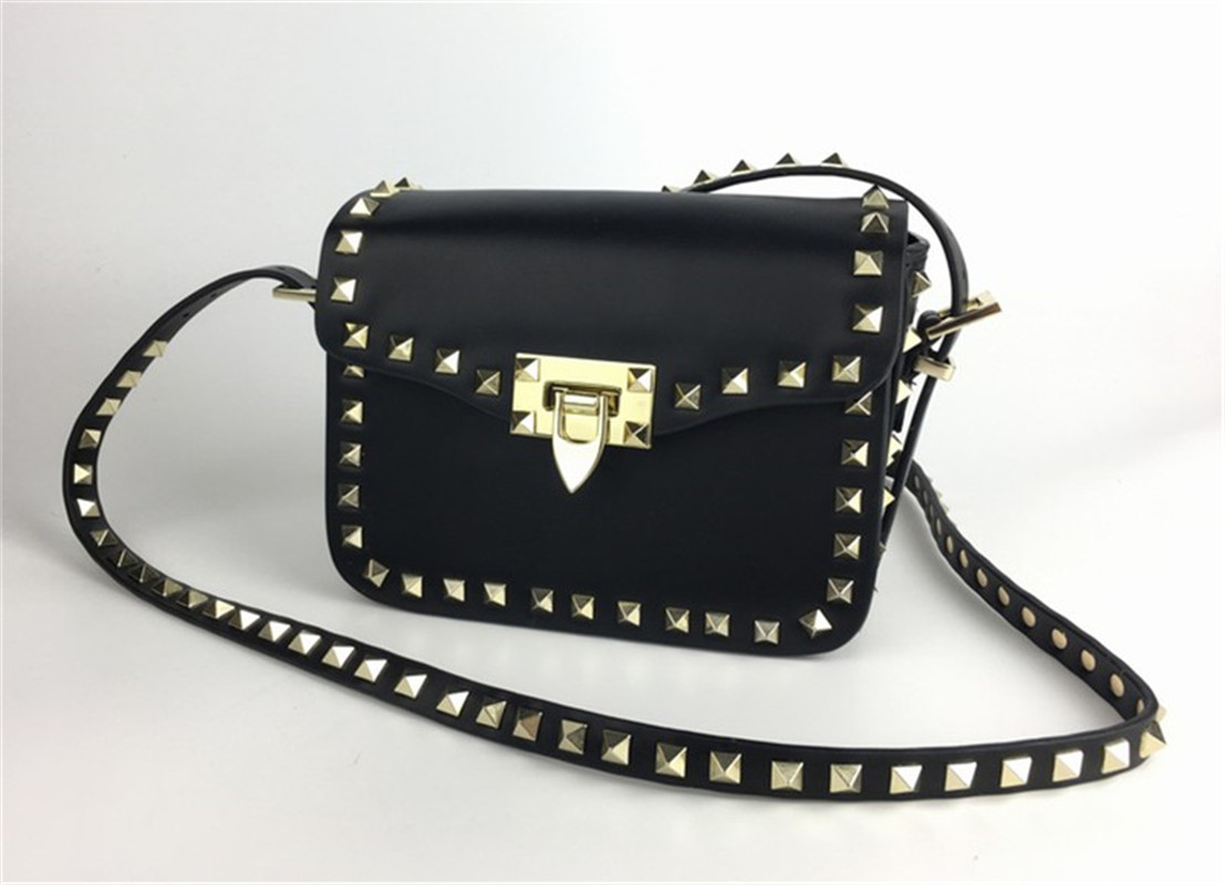 

2018 New brand Fashion luxury designer woman bag Handbag ShoulderBag Lady Bag Golden rivet Dating Date Black Valentine's Day Bags Small Bag