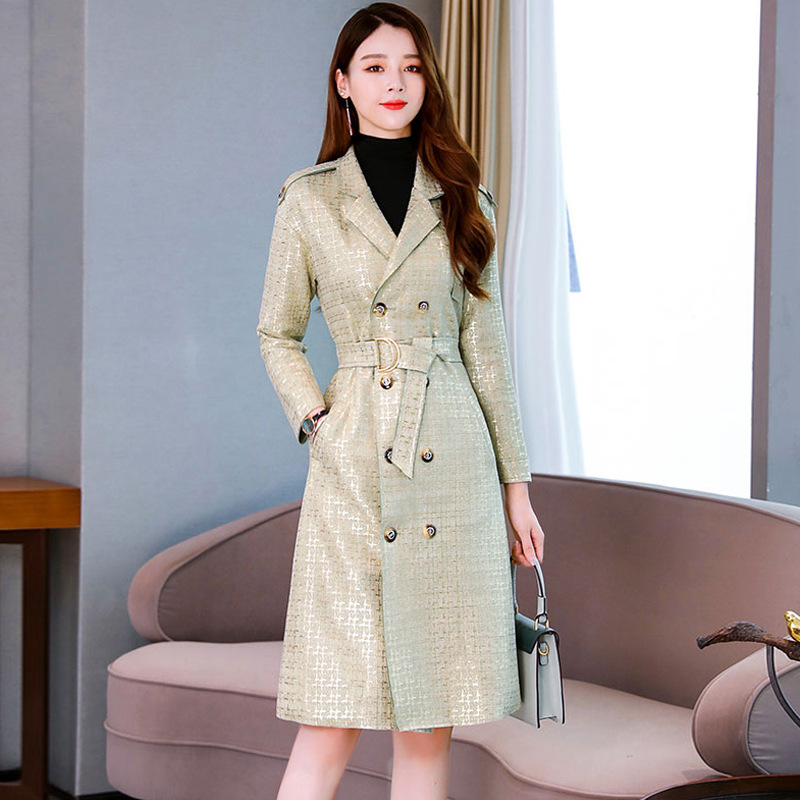 

Women New Elegant Slim Warm Trench Windbreaker Double Breasted Moto Sytle Long Trench Coat Outwear Female BY167, Pink