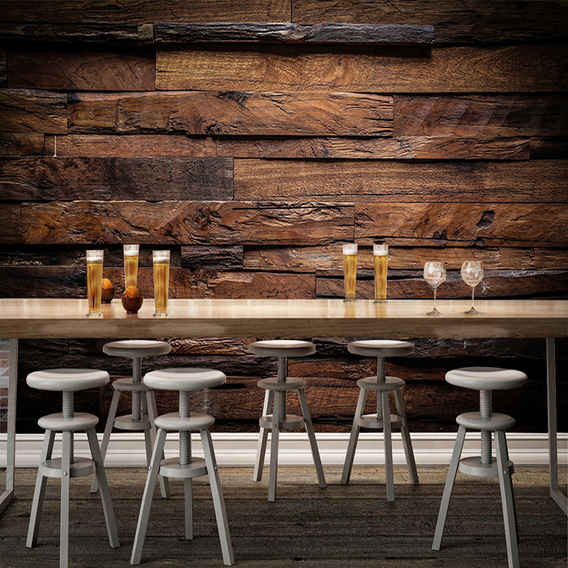 

Custom Wallpaper Murals Large Wall Painting Retro Nostalgic Wood Panels Wood Grain Wall Mural De Parede 3D Wallpaper For Walls, Silk cloth