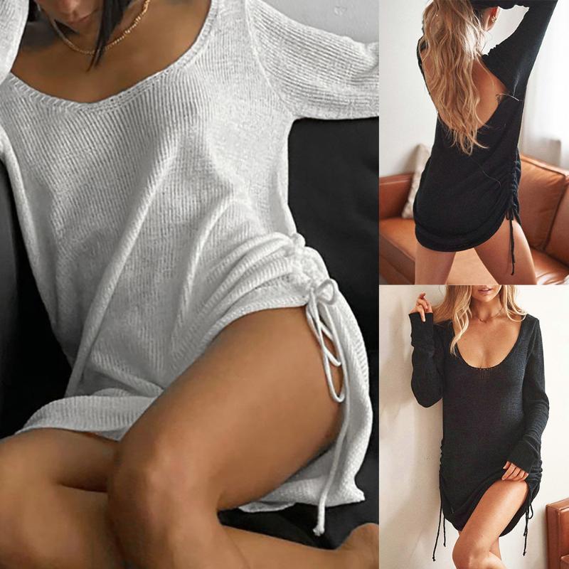 low cut sweater dress