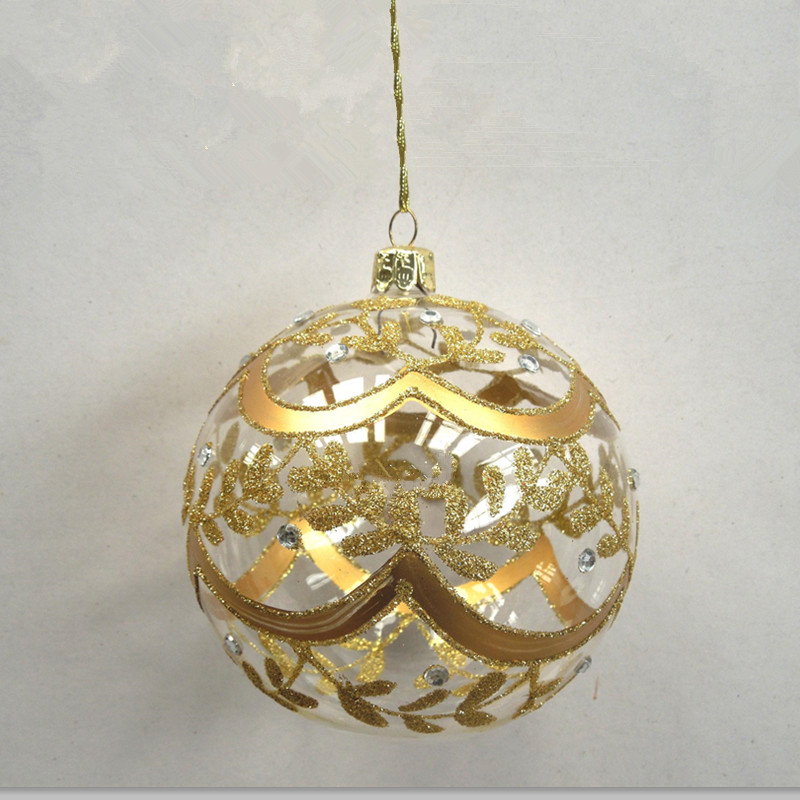 

Diameter=20cm Big Size Hand Painting Hanging Glass Globe Silver Gold Drawing Christmas Glass Pendant Festival Ornaments