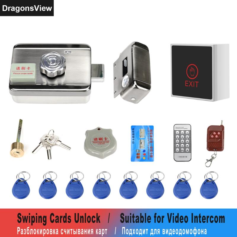 

DragonsView Electric Lock for Home Access Control System Kit Support Swiping Cards Remote Control Unlock with 3A Power