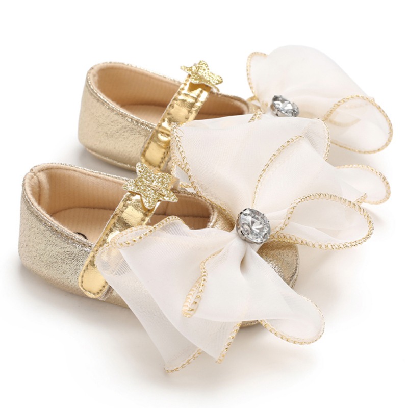 

Baby Girls Moccasins Newborn PU Soft Sole Baby Girls Shoes With Mesh Bow Newborn First Walker Prewalker, Ytm1846b-