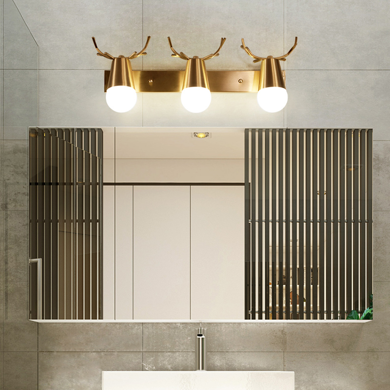 

Jmzm Antlers Copper Wall Lamp Bathroom Washing Mirror American Simple Dressing Table Mirror Front Lamp Bathroom Wall