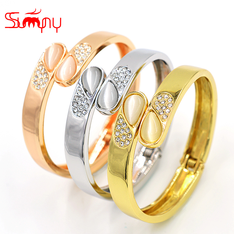 

Sunny Jewelry Fashion Jewelry 2020 Cuff Bracelets Bangles For Women High Quality Exquisite Zircon For Party Wedding Gift