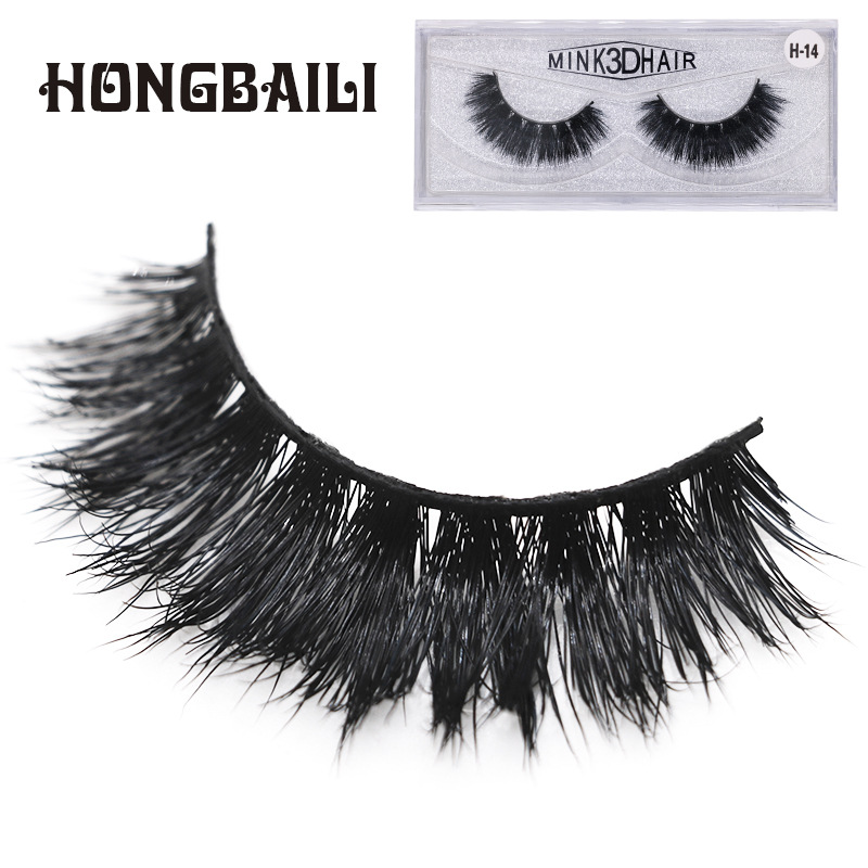 

2 Pcs Mink Hair False Eyelashes 3D Multi-layered Thick Eyelashes H21-30 Fluffy Dense Lashes Soft Eye Makeup Extension Tools