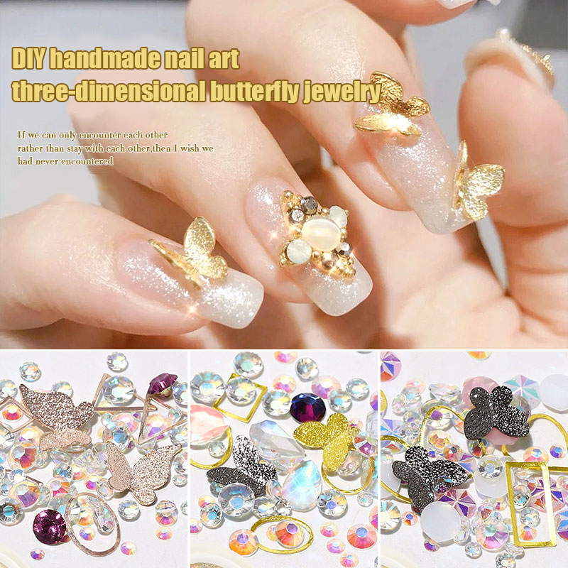 

DIY Nail 3D Butterfly Jewelry Crystal Rhinestones Manicure Nail Art Decoration New SK88