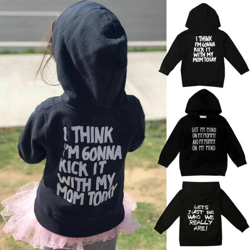 

Autumn Toddler Kid Baby Boy Girl Hooded Tops Hood Coat Hoodie Letters Sweatshirt Casual