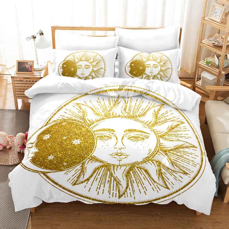 

Luxury Bedding Set 3D Black Gold Phoebus King  Meteor Scorpio Duvet Cover Constellation Bed Sets Bohemian Bedclothes, Style 3