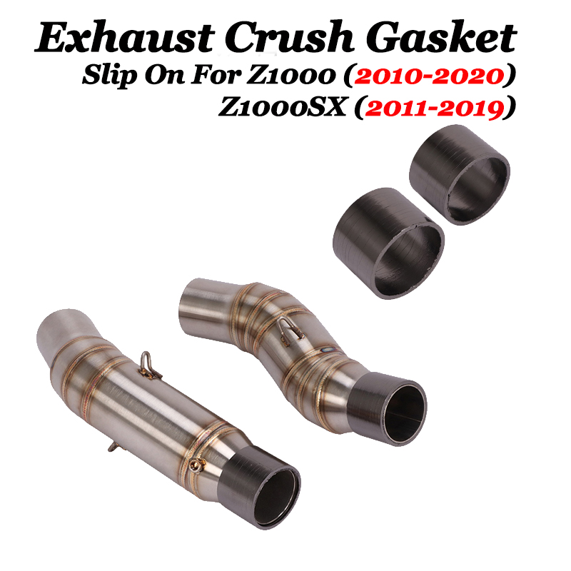 

2pcs Motorcycle Exhaust Pipe Escape Crush Gasket For Z1000 Z1000SX 2010 - 2020 Modified Middle Tube Link Pipe Gasket