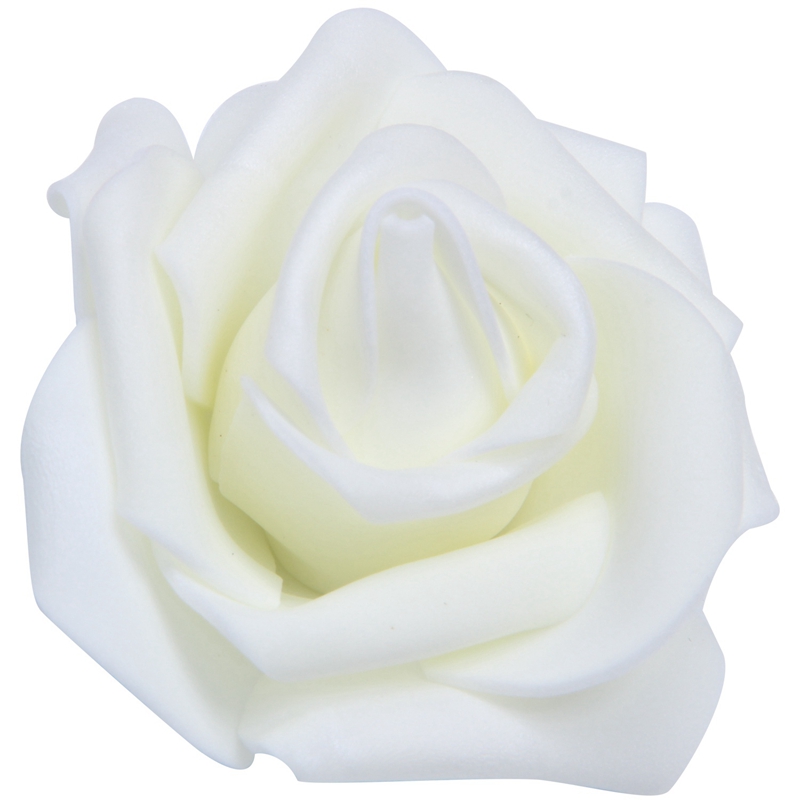 

50x Foam Roses Artificial Flower Wedding Bride Bouquet Party Decor DIY champagne, Light grey
