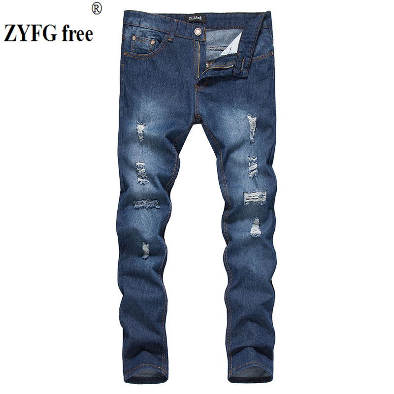 

New Tops 2020 men' Fashion casual leisure Jeans men autumn personality holes decorate youth full length jeans pants -XXL, Black