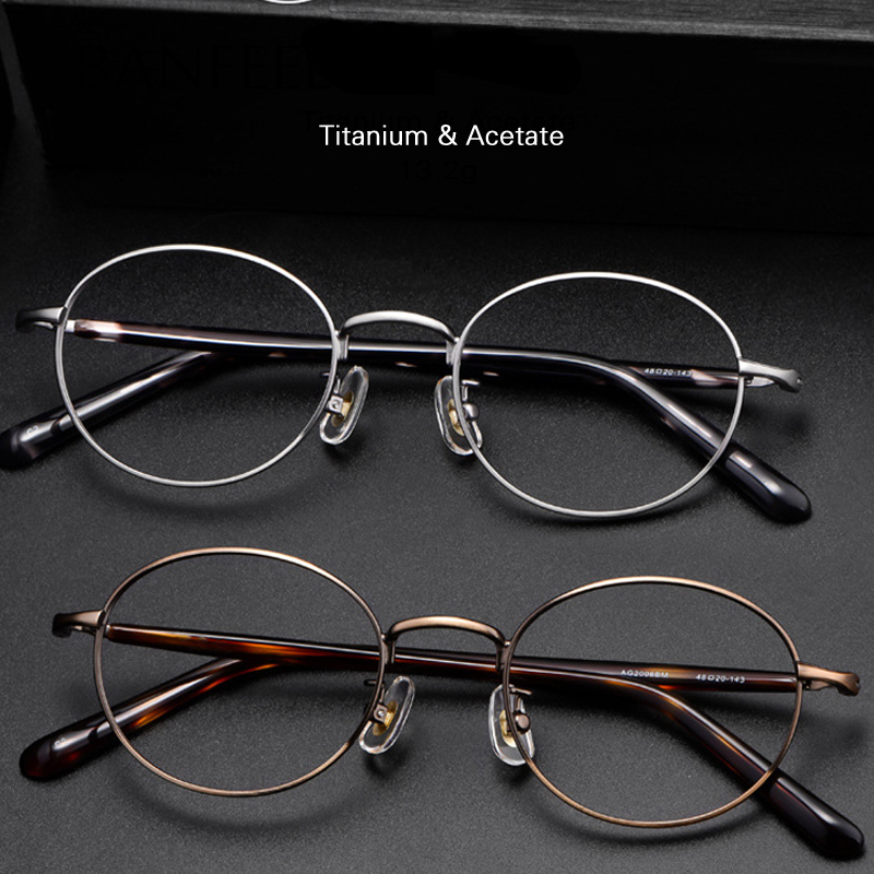 

Titanium Glasses Frame Women Vintage Oval Myopia Optical Prescription Eyeglass Frame Small Men 2021 New Business Eyewear