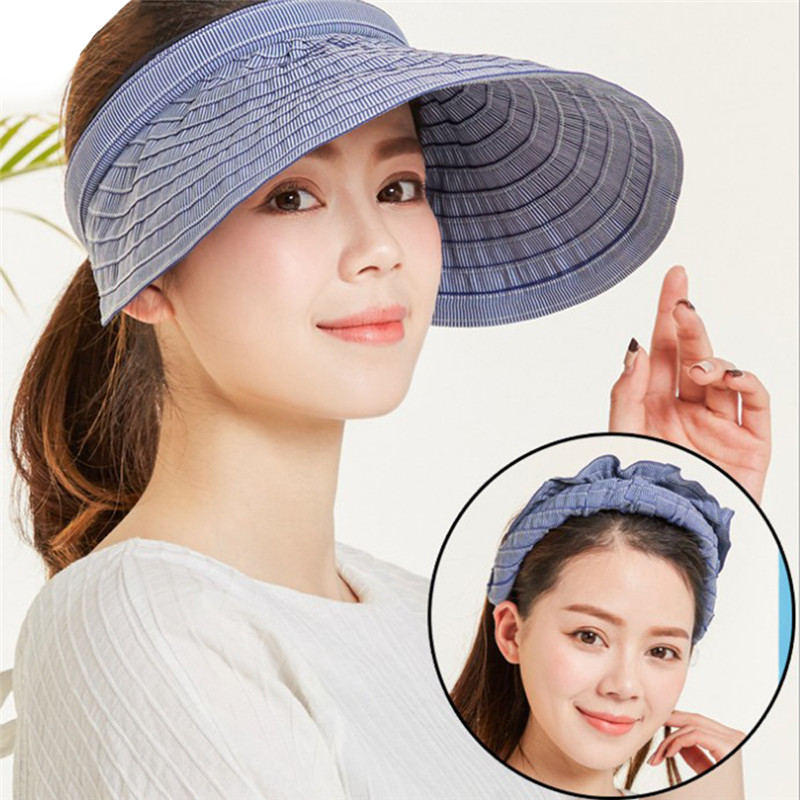

Beach Hat Ladies Sun Hat Female Sports Headband Hairband Suncreen Visor Summer Hats For Women Sun Visor Cap, Khaki