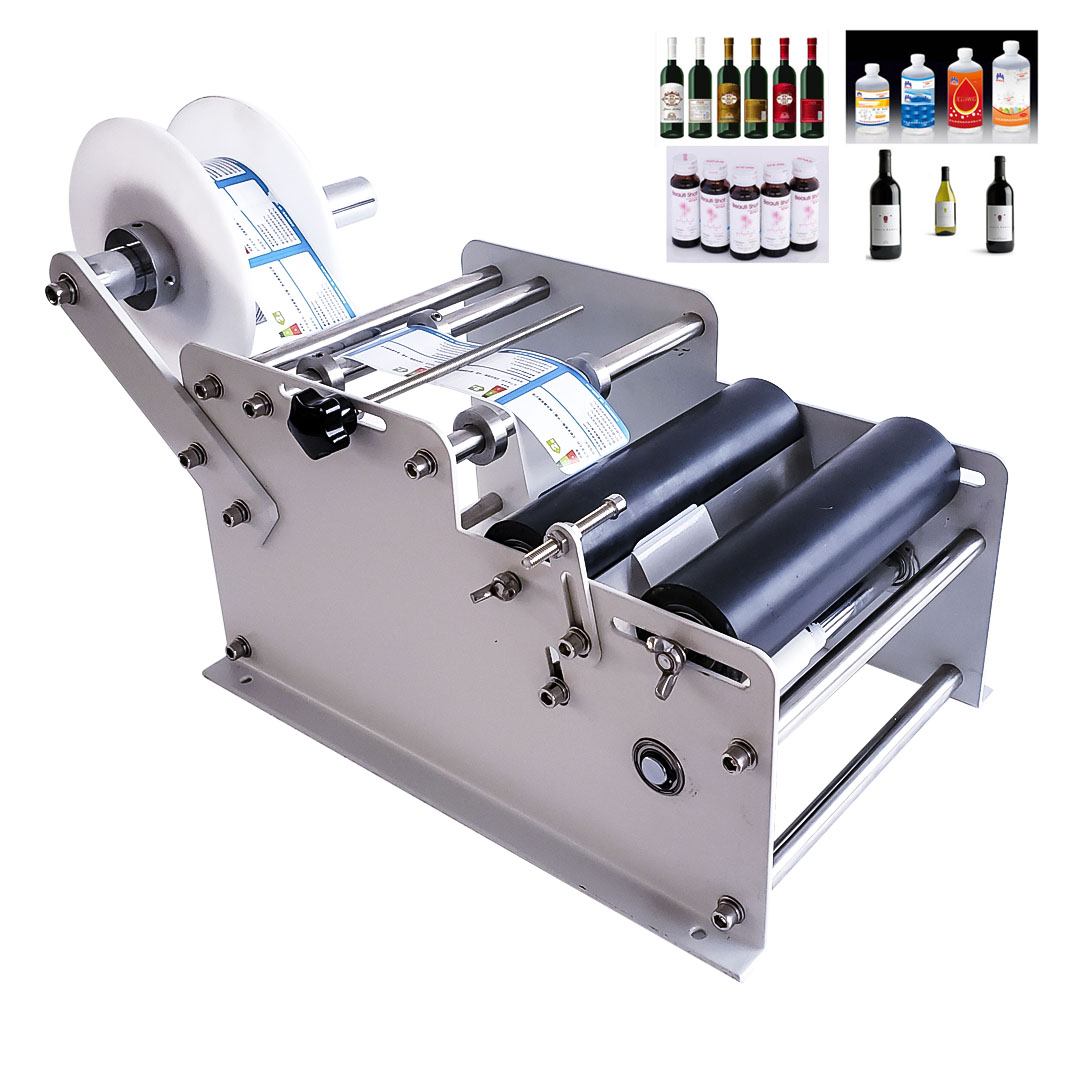 

YTK-L100 Semi Automatic Stainless Steel Jar Plastic Glass Metal Round Bottle Labeling Machine Paper Sticker Labels Packing Machine