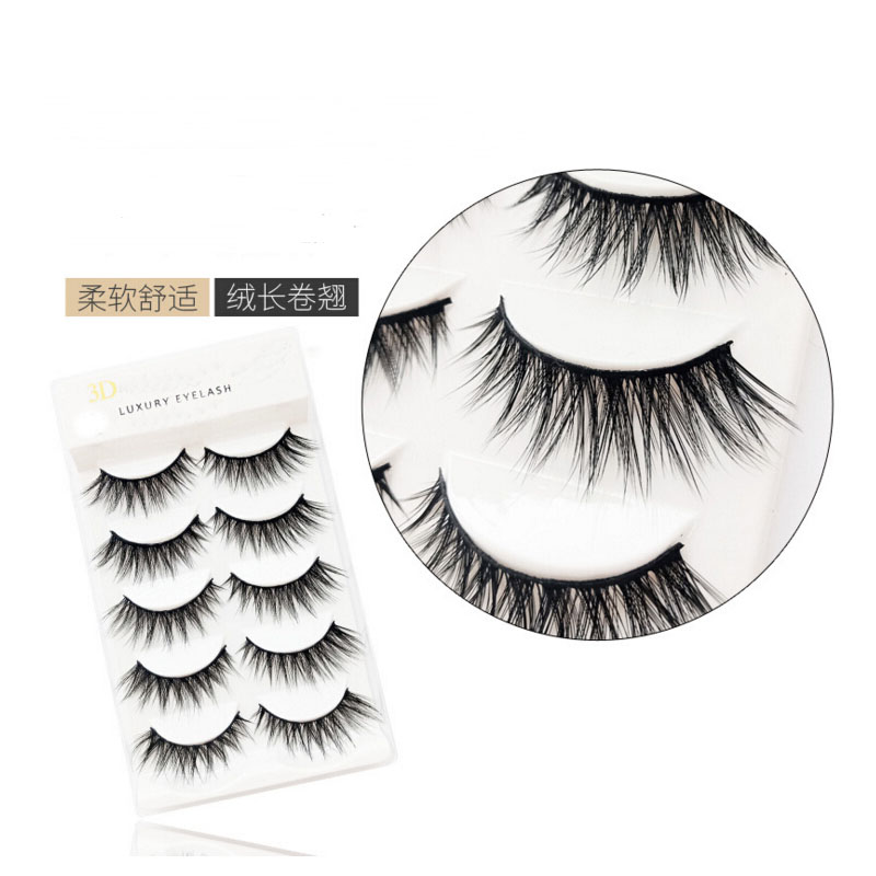

5 pairs 3D mink lashes false eyelashes natural makeup eyelash extension long cross volume soft fake eye lashes winged faux cils