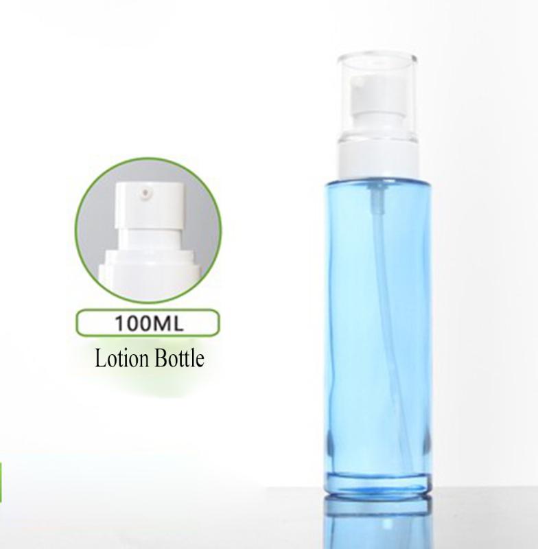

Hot Sale Lotion Pump Bottle,Blue Glass Empty Bottle Spray 100ml