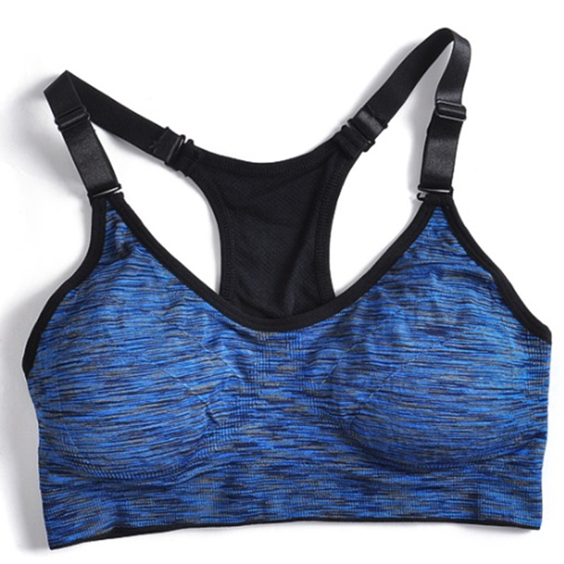 

2020 New Arrive Colorful For Women Vest type Sports Bra Sujetador Deportivo Underwear Brassiere Sport Quick Drying Exercise, Blue
