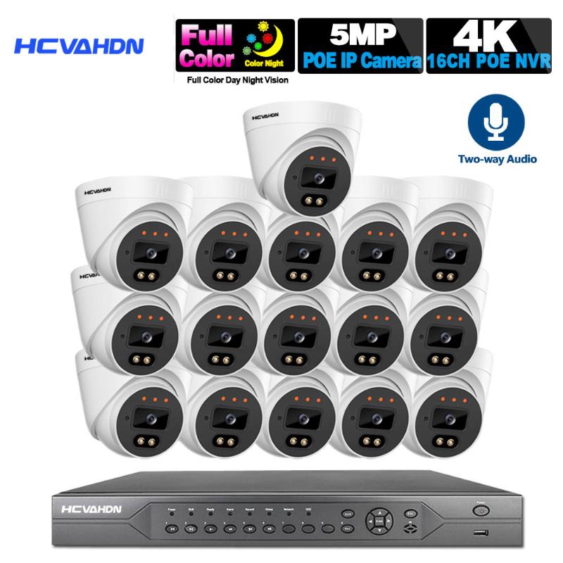 

H.265 4k Security Camera System 16CH POE NVR Kit HD 5MP Full Color Night Vision CCTV Video Surveillance Cameras System Set XMEYE