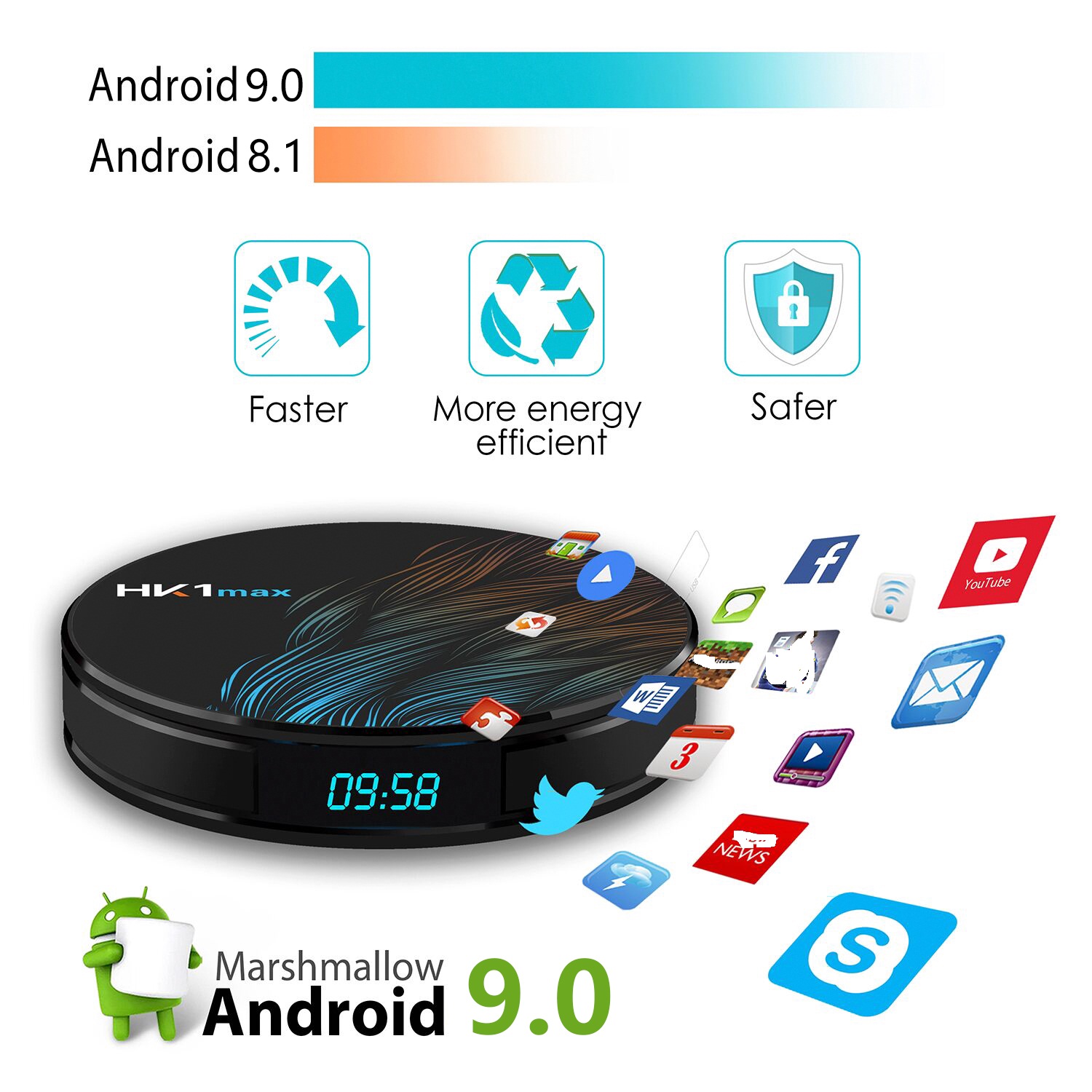 

HK1 Max Android TV Box 4GB 32GB 64GB 128 RK3318 Quad Core Android 9.0 Smart 2.4G 5G wifi 4K Media Player