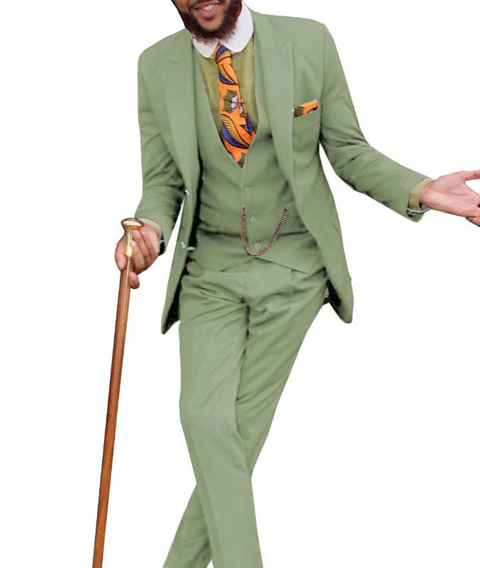 

Men's Classic Design Suits 3 Pieces Formal Notch Lapel Solid Business Groom Tuxedos Solid For Wedding(Blazer+Vest+Pants, White