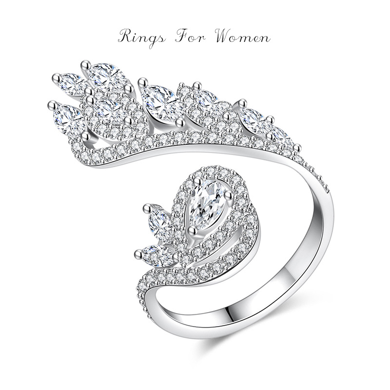 

Rings for women Fashion Jewellery Fine Jewelry Unique Hyperbole Hiphop Rock Crown Resizable