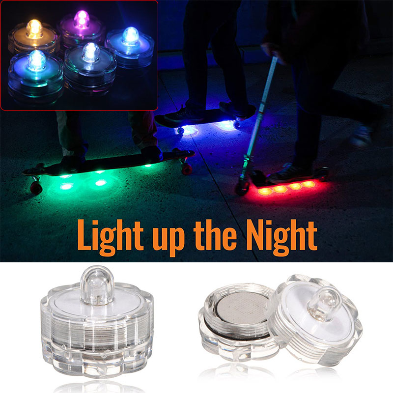 

Original LED Skateboards Lights Underglow Multi-Colors Flashing Lamp Scooter Longboards Accessories Gift for Skateboarders 12PCS, Extra adhesive