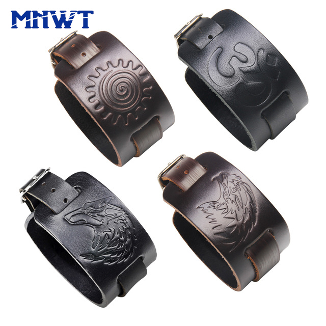 

MNWT New Fashion Accessories Leather Bracelet Wolf/Eagle/ Charm Bangles Retro Jewelry Punk Rock Bracelest For Men And Women