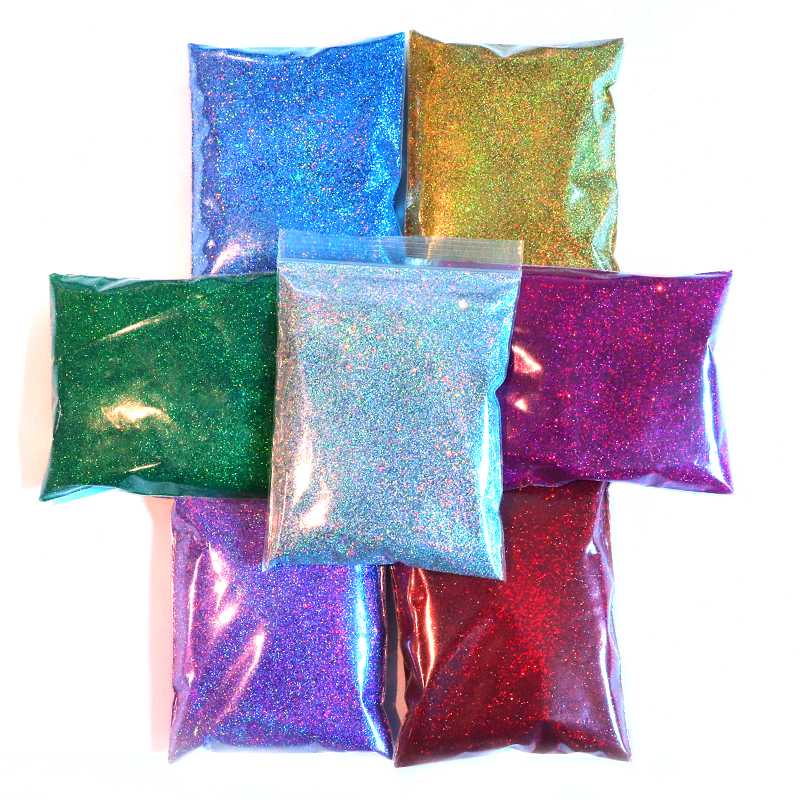 

50g/Bag Holographic Powder on Nails Laser Gold Silver Glitter Pigment Dust for Nail Art Decorations