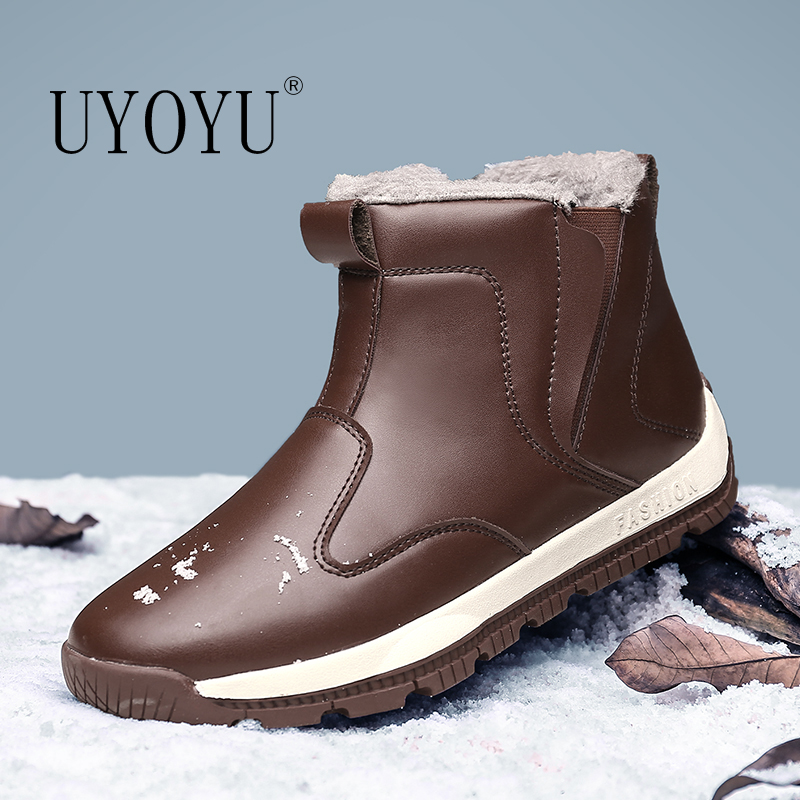 

2020 New Men Boots Winter Outdoor Sneakers Mens Leather Snow Boots Waterproof Warm Plush Snow Ankle Big Size 39-48, 810 mesh