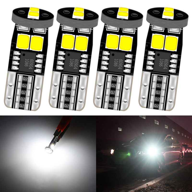 

4pcs W5W T10 LED CANBUS LED Bulb Car DRL 2835 SMD 194 168 Clearance Parking Light Reading Interior Lamp 12V 6000k White Amber, As pic