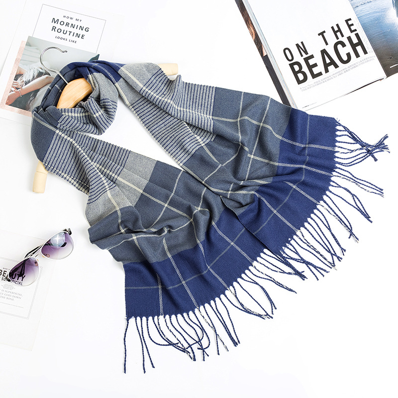 

2020 Classical Winter Plaid Scarf Windproof cashmere Shawls Casual Scarves Soft Business Scarf For Man wool