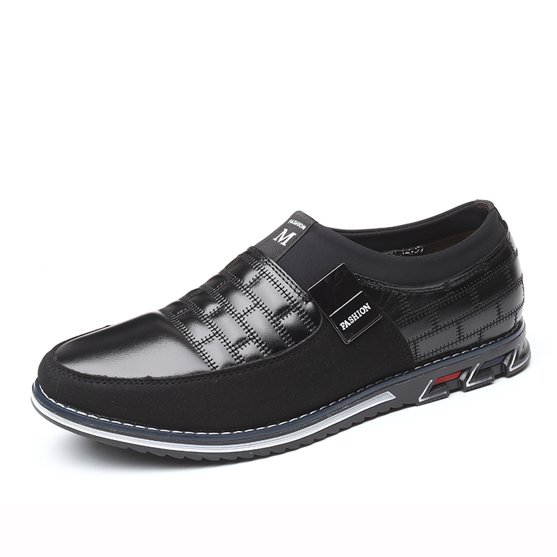 

Leather Men Casual Shoes 2019 Brand Mens Loafers Moccasins Breathable Slip on Black Driving Shoes Big Size