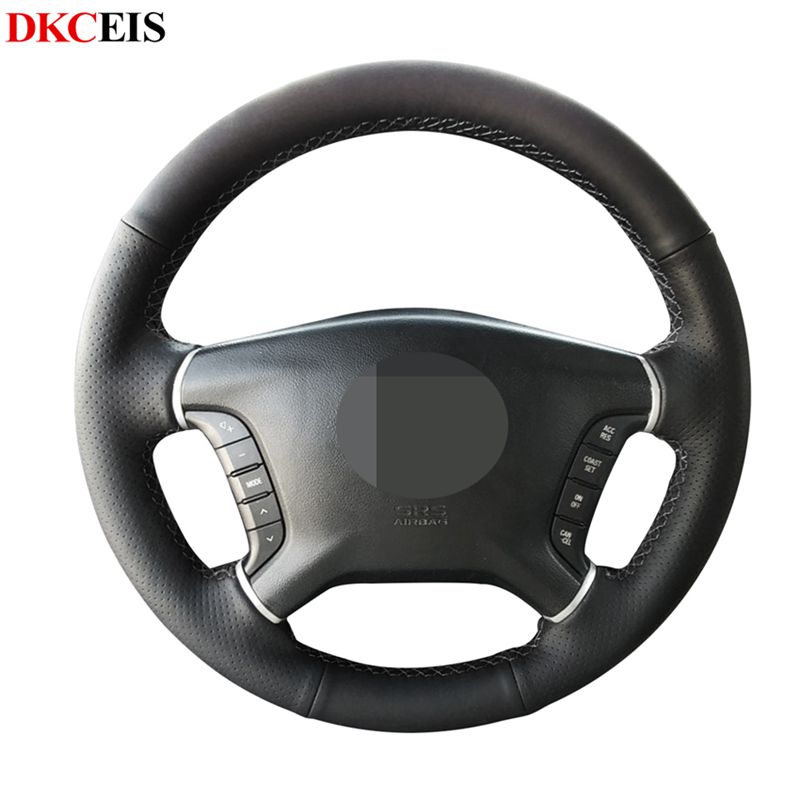 

DIY Hand-stitched Black Soft PU Artificial Leather Car Steering Wheel Cover for Mitsubishi Pajero 2007-2014 Galant 2008-2012