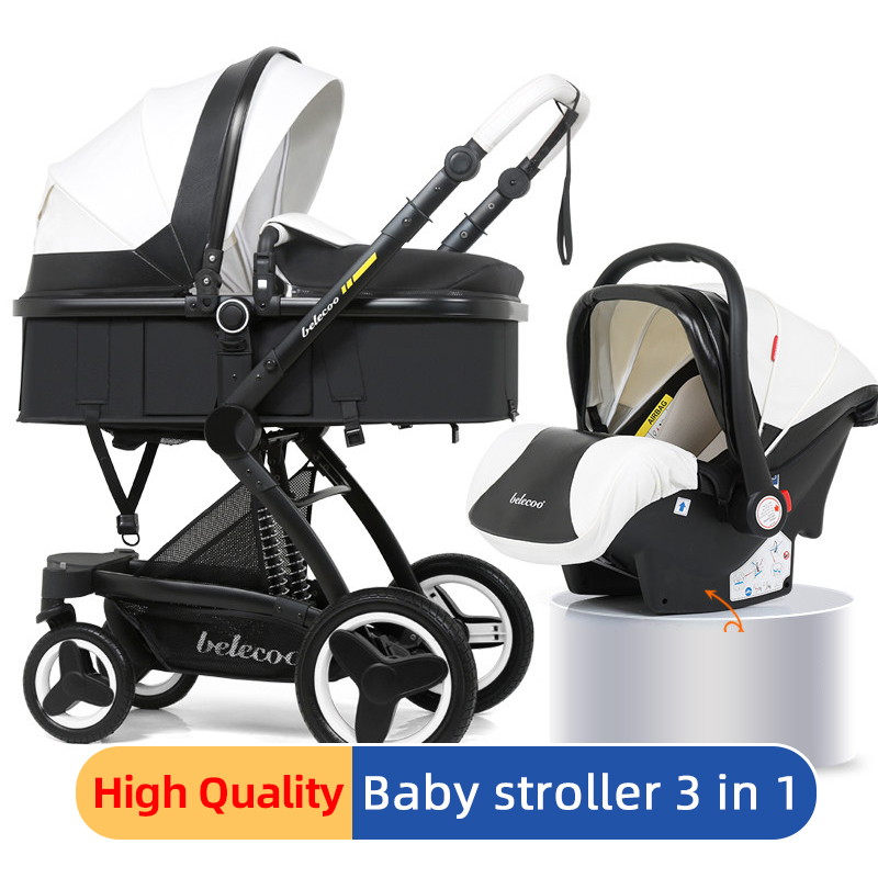 

Luxury Baby Stroller 3 in 1 Baby Stroller Portable Pushchair Pram Comfort for Newborn High Landscape