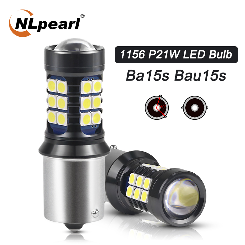 

NLpearl 2x Signal Lamp BA15S P21W LED 1156 BAU15S PY21W Turn Signals Light 1157 Led BAY15D P21/5W 3030 27SMD Auto Reversing Lamp, As pic