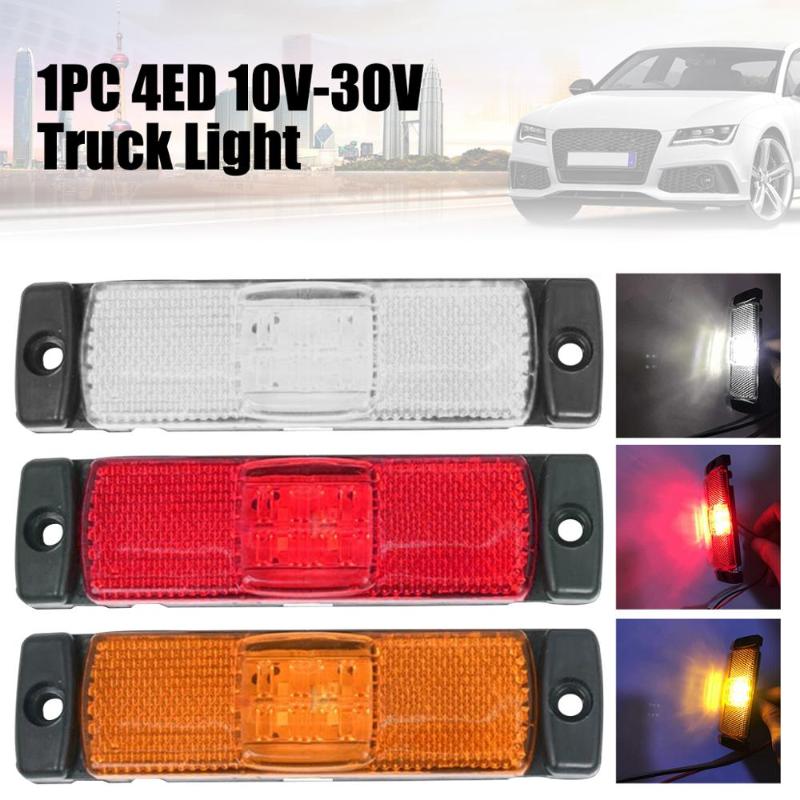 

1Pcs 4 LED Amber Side Marker Lights Position Lamps Rear 10V-24V for Trailer Trucks Van, As pic