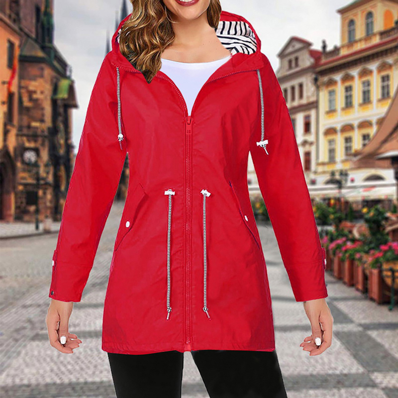 

2020NEW Women Jacket Coat Waterproof Transition Jacket Outdoor Hiking Clothes Lightweight Raincoat Women' Raincoat, Black a