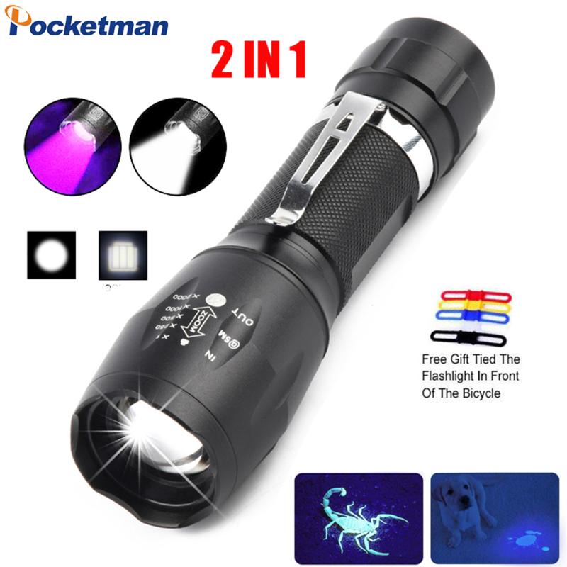 

UV LED 2 in 1 Purple/White Light Black Light Ultraviolet Torch Ultraviolet Urine Detector
