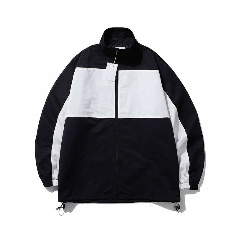 

2020 New Men's Jackets Fashion Embroidered Letter Stitching Jacket Couples with The Same Style All-match Casual Panelled Jacket -2XL, Blue