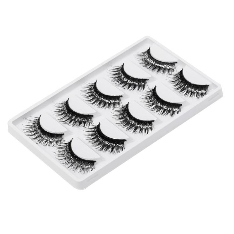 

hot 5Pairs Fashion Stage False Eyelashes Glitter Thick Long Natura Lash Extension