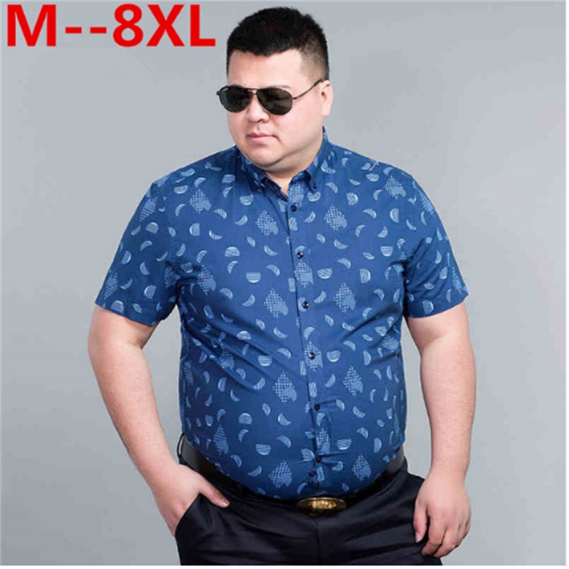 

2020 NEW 7XL 6X Men Hawaiian Short Sleeve Shirt Male Luxury Cotton Aloha Flower Floral Printed Casual Shirt Clothes 2020 Summer