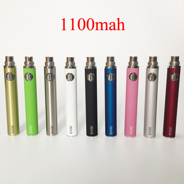 

EVOD battery 1100mah 510 thread battery for Ecigarette MT3 CE4 CE5 Vaporizer Atomizer Tank vape pens Electronic Cigarettes E cig