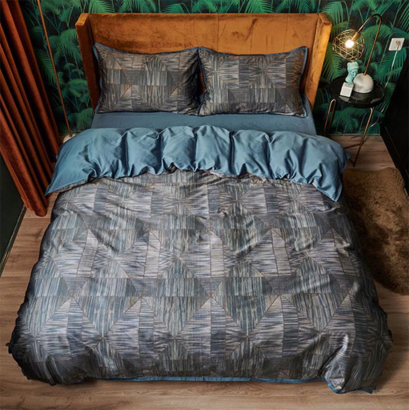 

Modern geometric bedding set adult man, queen king 60s cotton vintage double home textile bed sheet pillow case quilt cover, Picture color