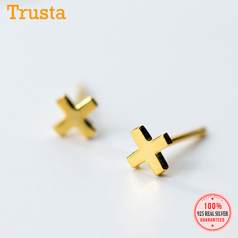 

Trustdavis Real 925 Sterling Silver Minimalist Fashion Sweet Cross Stud Earrings For Women Wedding Fine S925 Jewelry Gift DA1562