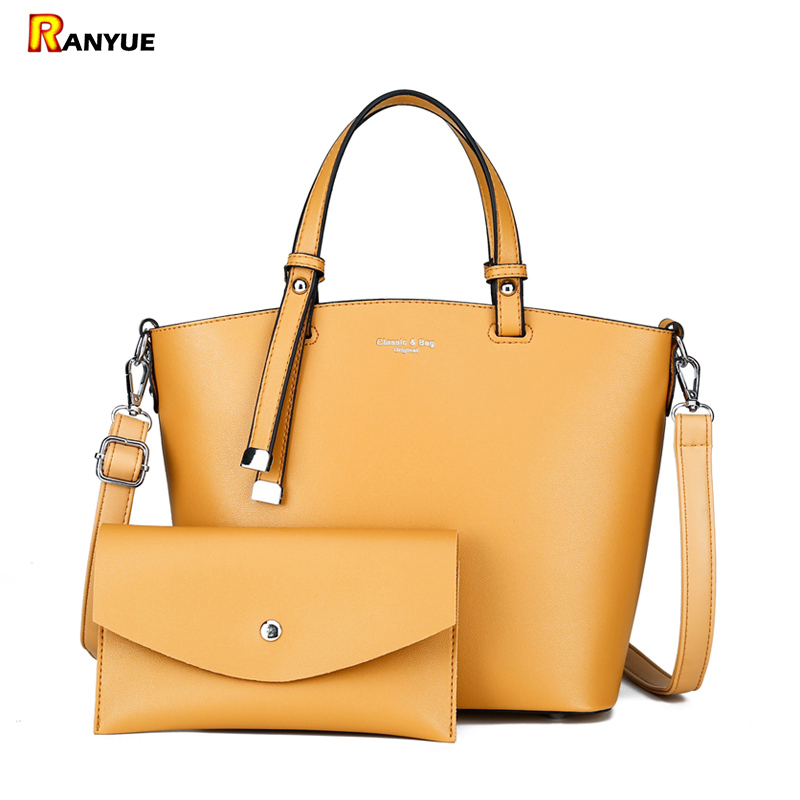 

Women Bag Shoulder Handbag Women Vintage Messenger Bags Composite Bag Purse Wallet Leather Ladies Handbags Shoulder Fashion, Yellow